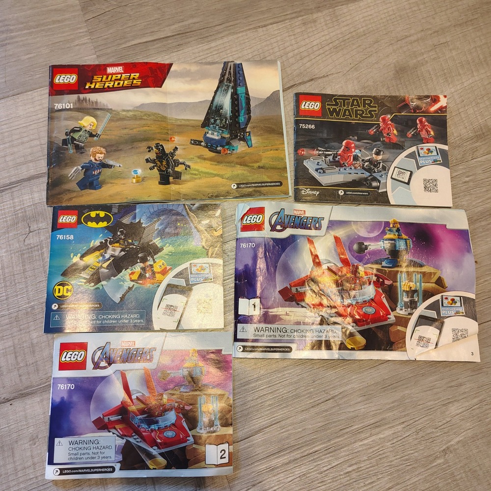 LEGO Instruction Manuals Lot Marvel Avengers Star Wars Batman 76101 75266 76158